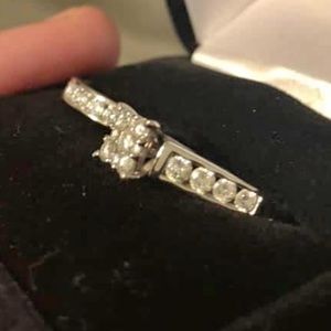 Diamond engagement and wedding ring set